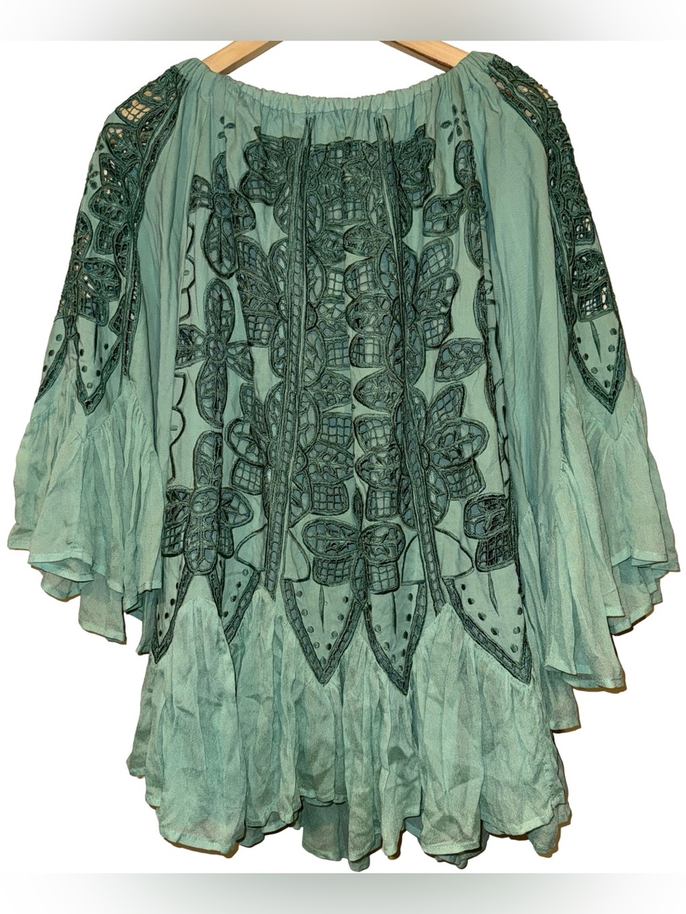 Free People Daisy Cutwork Mini Dress Guacamole S Festival Party Boho Crochet - Picture 9 of 12